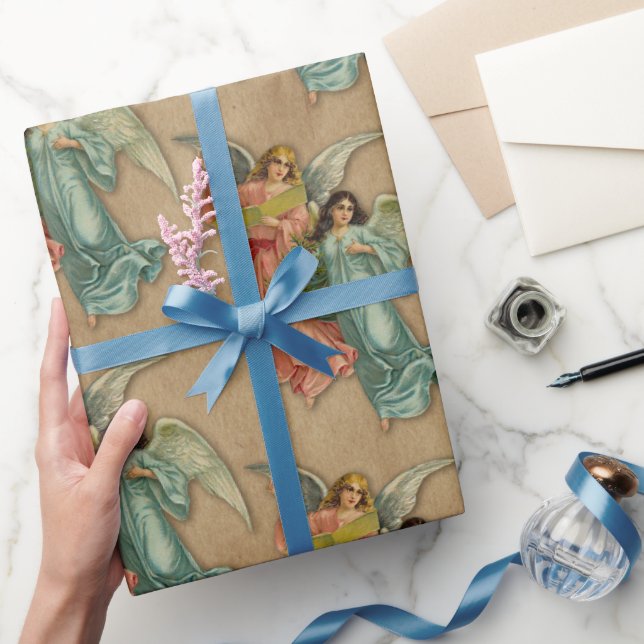 Christmas Angels Antique Victorian Parchment Music Presentpapper (Gifting)