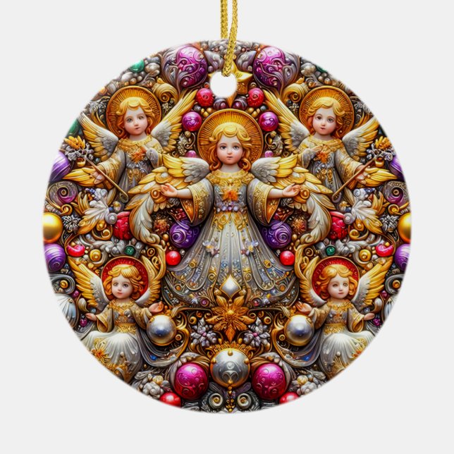 CHRISTMAS ~ Änglar 1800 ~ Julgransprydnad Keramik (Framsidan)