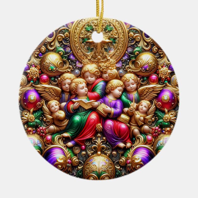 CHRISTMAS ~ Änglar 1800 ~ Julgransprydnad Keramik (Framsidan)