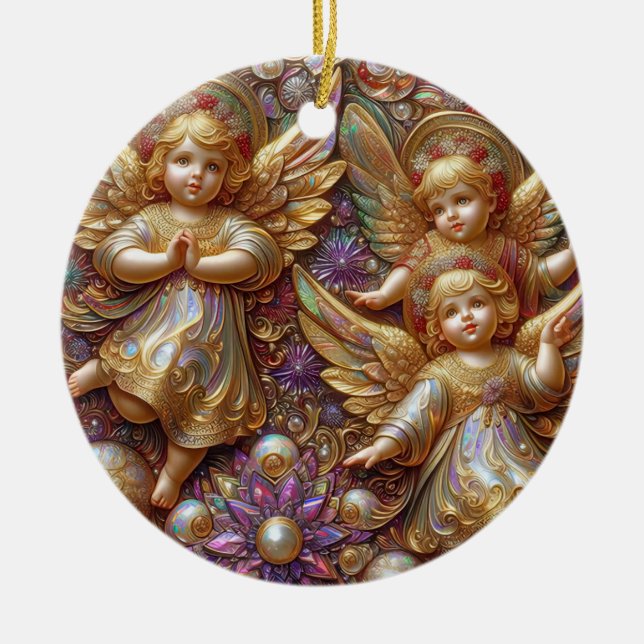 CHRISTMAS ~ Änglar 1800 ~ Julgransprydnad Keramik (Framsidan)