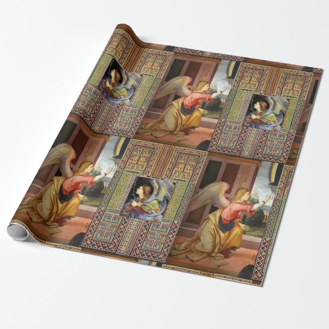 CHRISTMAS ÄNGLAR av FILIPPINO LIPPI Presentpapper (Utrullad)