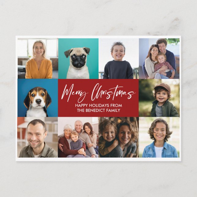 CHRISTMAS ÅR IN REVIEW 10 PHOTOS HELGDAG HELG VYKORT (Framsida)