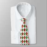 Christmas Argyle Diamond Pattern Slips<br><div class="desc">* Neck Tie is made from 100% polyester; silky finish * Red and Green diamond argyle pattern with pretty red ribbons, little stockings, Christmas Bells and Christmas trees.* * To the front of the tie, add a color of your choice. * The back of the necktie is white and can...</div>