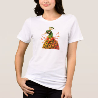 Christmas Attire Peacock on a Short Sleeve White T Shirt