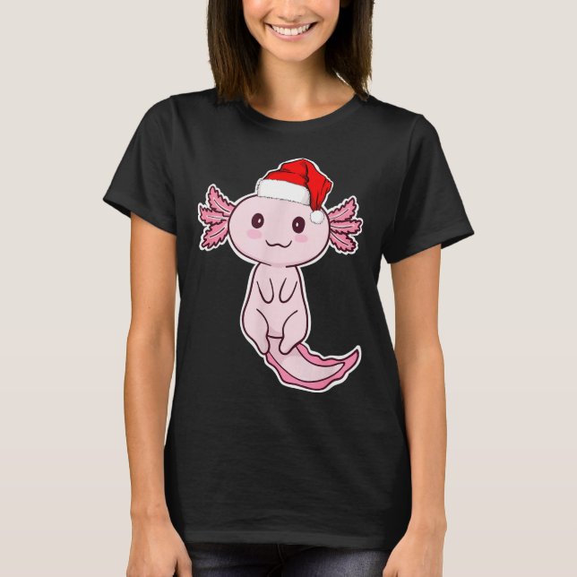 Christmas Axolotl  T Shirt (Framsida)