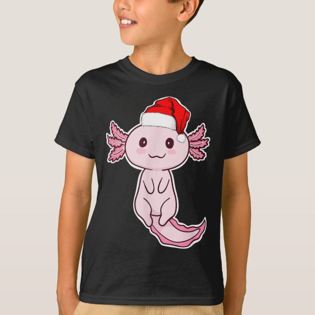 Christmas Axolotl  T Shirt (Framsida)
