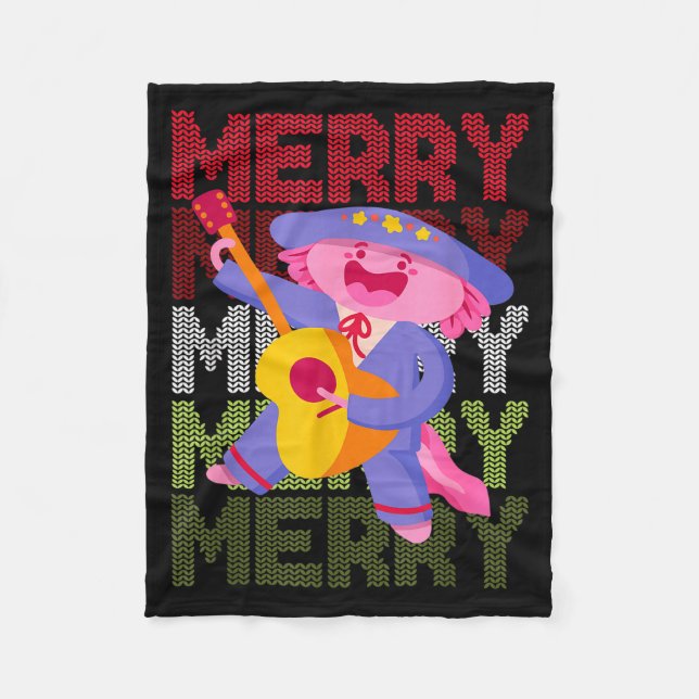 Christmas Axolotl Ugly Sweater Funny Christmas Sno Fleecefilt (Framsidan)