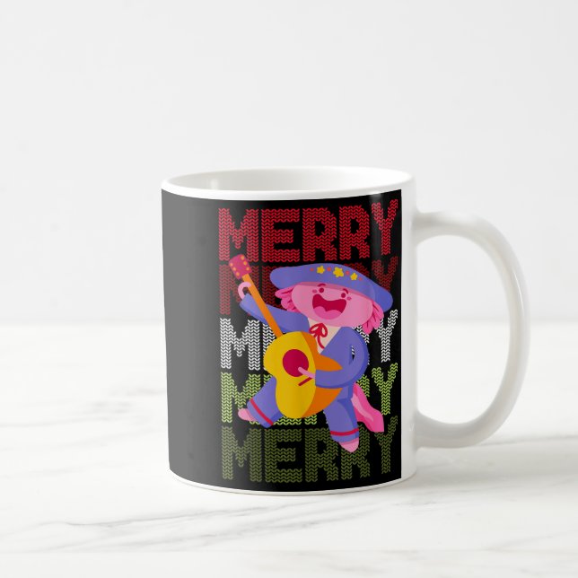 Christmas Axolotl Ugly Sweater Funny Christmas Sno Kaffemugg (Höger)