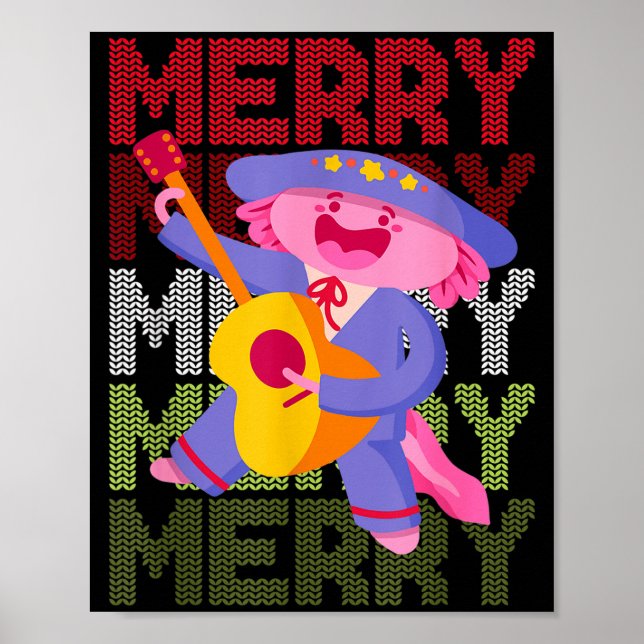 Christmas Axolotl Ugly Sweater Funny Christmas Sno Poster (Framsidan)