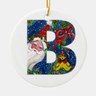 CHRISTMAS B BREV / JULTOMTEN MED RED RIBBON JULGRANSPRYDNAD KERAMIK