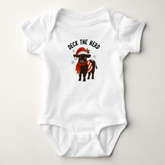 Christmas Baby Beltie Farmer Belted Galloway Cow T Shirt