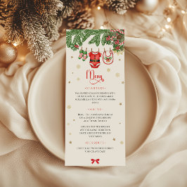 Christmas Baby Clothes Line Menu Card Meny