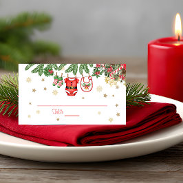 Christmas Baby Clothes Line Place Card Placeringskort
