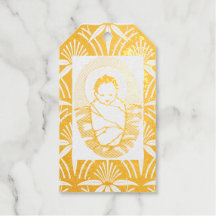 CHRISTMAS BABY JESUS GOLD Foil Gift Märkre