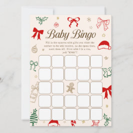 Christmas Baby Shower Bingo Game Downloadable Card Inbjudningar
