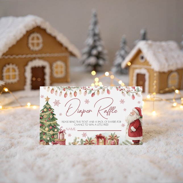 Christmas Baby Shower Diaper Raffle Card Tilläggskort (Skapare uppladdad)