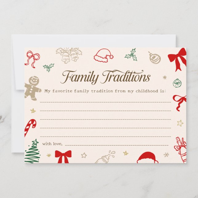 Christmas Baby Shower Family Traditions Game Card Inbjudningar (Framsida)