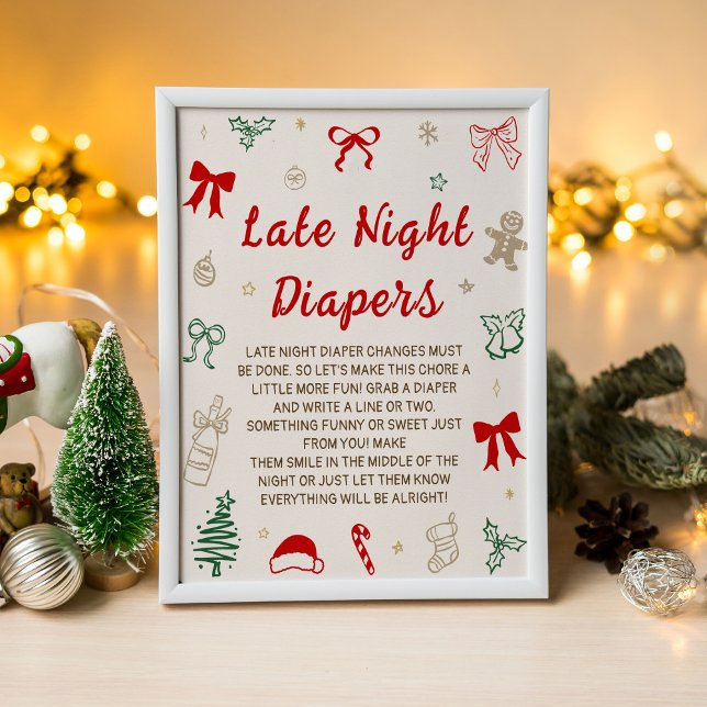 Christmas Baby Shower Late Night Diapers  Poster (Skapare uppladdad)