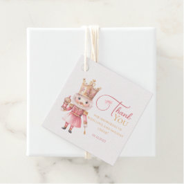 Christmas Baby Shower Pink Nutcracker Thank You Gåvor Etiketter