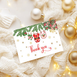 Christmas Baby Shower Thank You Card Santa Baby Tack Kort