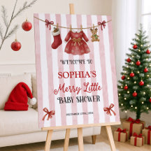 Christmas Baby Shower Welcome Sign