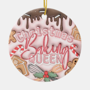 christmas bakande drottningornament julgransprydnad keramik