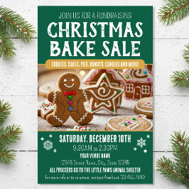 Christmas Bake Sale Festive Holiday Green Business Flygblad