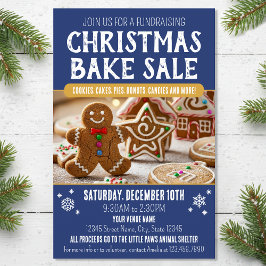 Christmas Bake Sale Festive Holiday Navy Business Flygblad