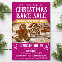 Christmas Bake Sale Festive Holiday Pink Business Flygblad