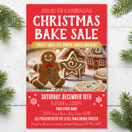 Christmas Bake Sale Festive Holiday Red Business Flygblad