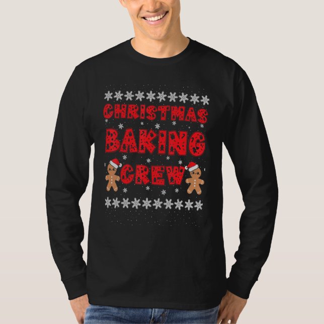 Christmas Baking Crew Gingerbread Men With Xmas Ha T Shirt (Framsida)