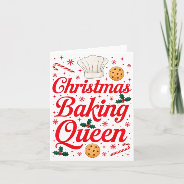 Christmas Baking Queen Funny Xmas Cookie Lover Wom Kort (Framsida)