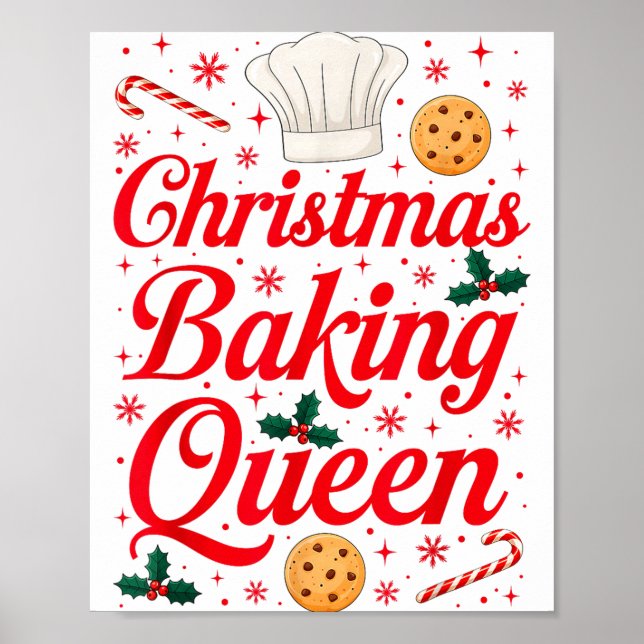 Christmas Baking Queen Funny Xmas Cookie Lover Wom Poster (Framsidan)