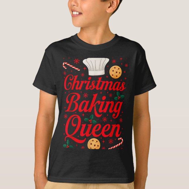 Christmas Baking Queen Funny Xmas Cookie Lover Wom T Shirt (Framsida)