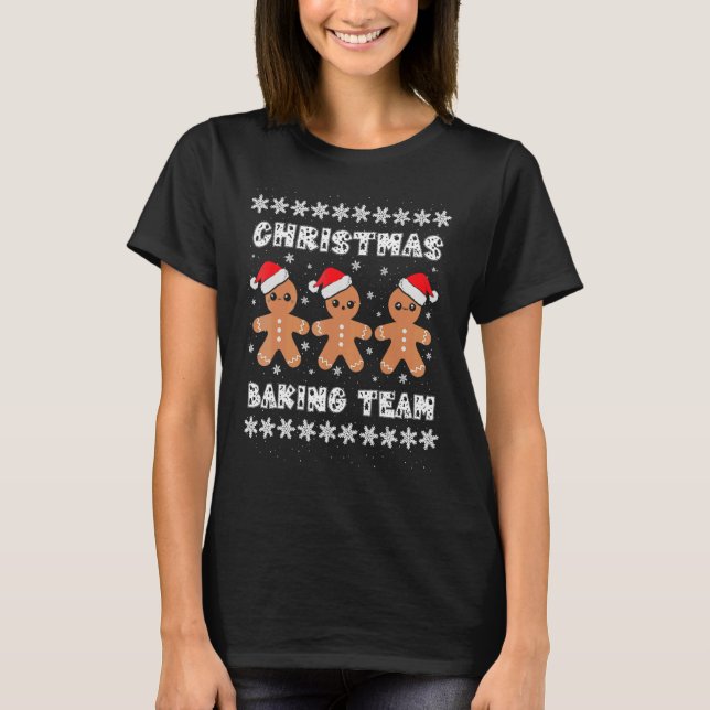 Christmas Baking Team Gingerbread Men with Xmas Ha T Shirt (Framsida)
