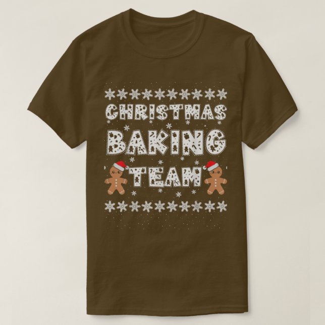 Christmas Baking Team Gingerbread Men with Xmas Ha T Shirt (Design framsida)
