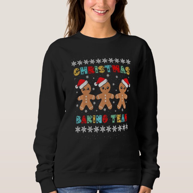Christmas Baking Team Gingerbread Men With Xmas Ha T Shirt (Framsida)
