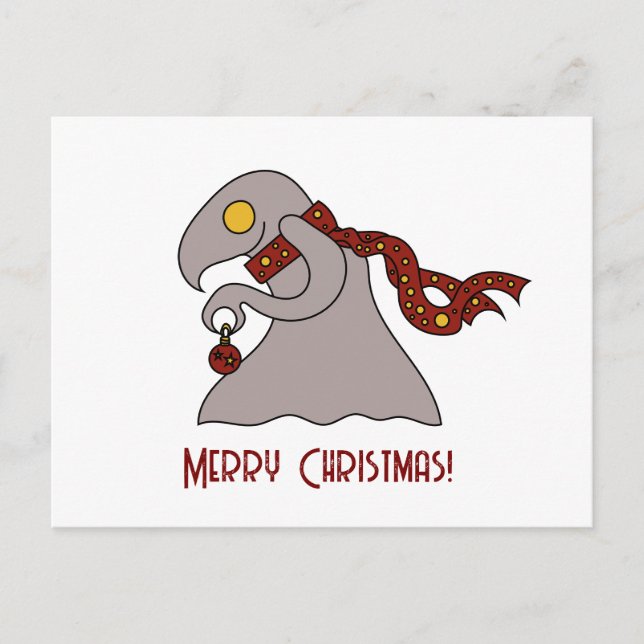 Christmas ball cute monster helg vykort (Framsida)