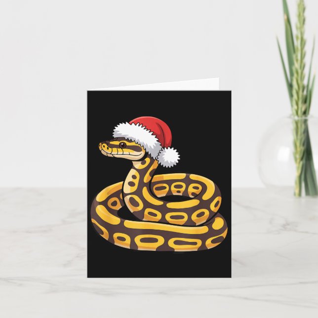 Christmas Ball Python Ugly Xmas Sweater Snake Love Kort (Framsida)