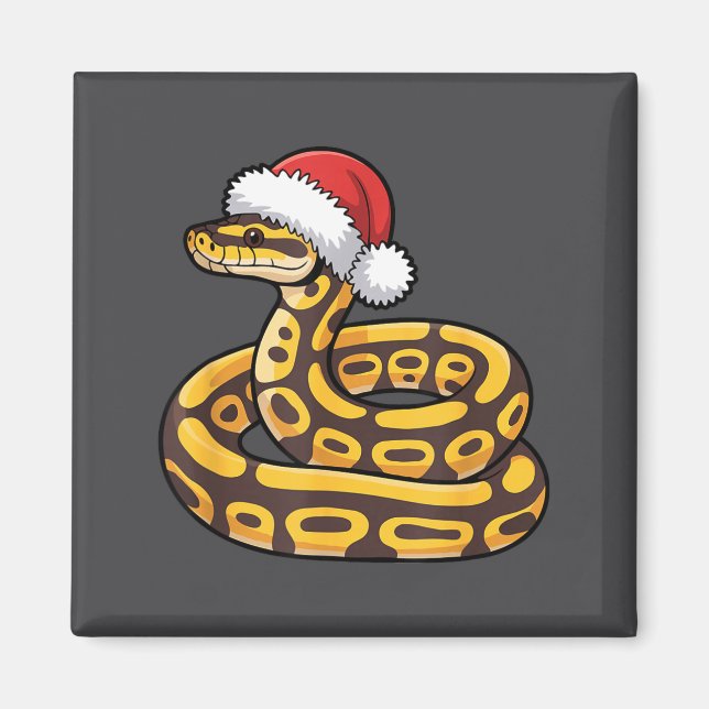 Christmas Ball Python Ugly Xmas Sweater Snake Love Magnet (Framsidan)