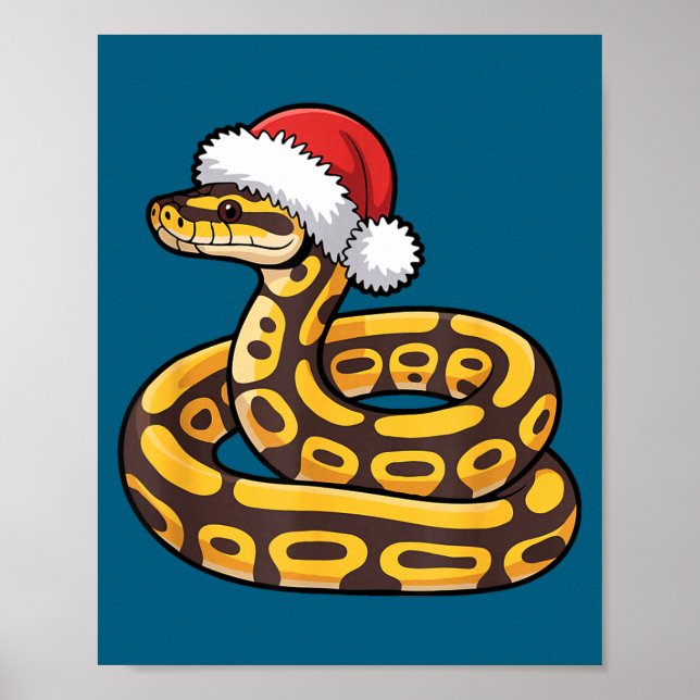 Christmas Ball Python Ugly Xmas Sweater Snake Love Poster (Framsidan)