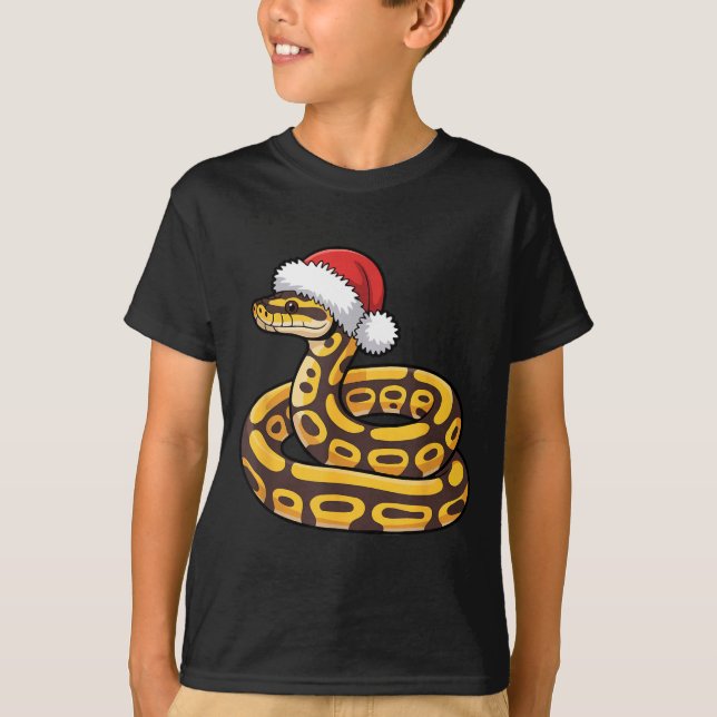 Christmas Ball Python Ugly Xmas Sweater Snake Love T Shirt (Framsida)