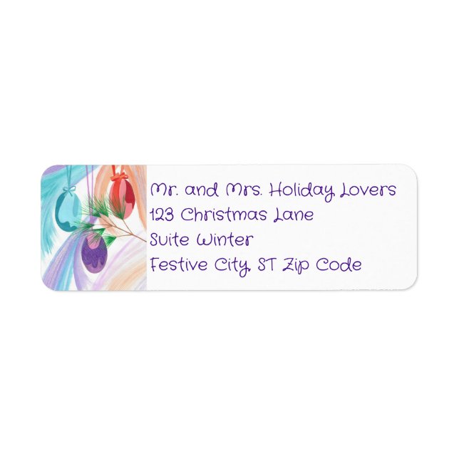 Christmas Balls Custom Address Labels Returadress Etikett (Framsidan)