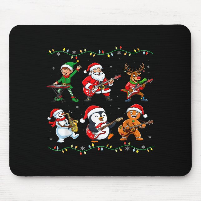 Christmas Band Santa Elf Reindeer Guitar Rock And  Musmatta (Framsidan)