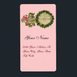 CHRISTMAS BANJO MED MISTLETOES OCH HOLLY BERRIES FRAKTSEDEL<br><div class="desc">Utformning av elegantens dekorativa vintage för presentetiketter.</div>