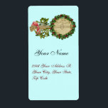 CHRISTMAS BANJO MED MISTLETOES OCH HOLLY BERRIES FRAKTSEDEL<br><div class="desc">Utformning av elegantens dekorativa vintage för presentetiketter.</div>