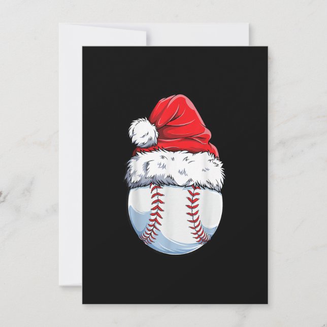 Christmas Baseball Ball Santa Hat Xmas Boys Catche Inbjudningar (Framsida)