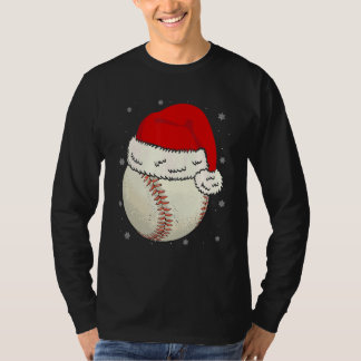 Christmas Baseball Ball Santa Hat Xmas Boys Catche T Shirt