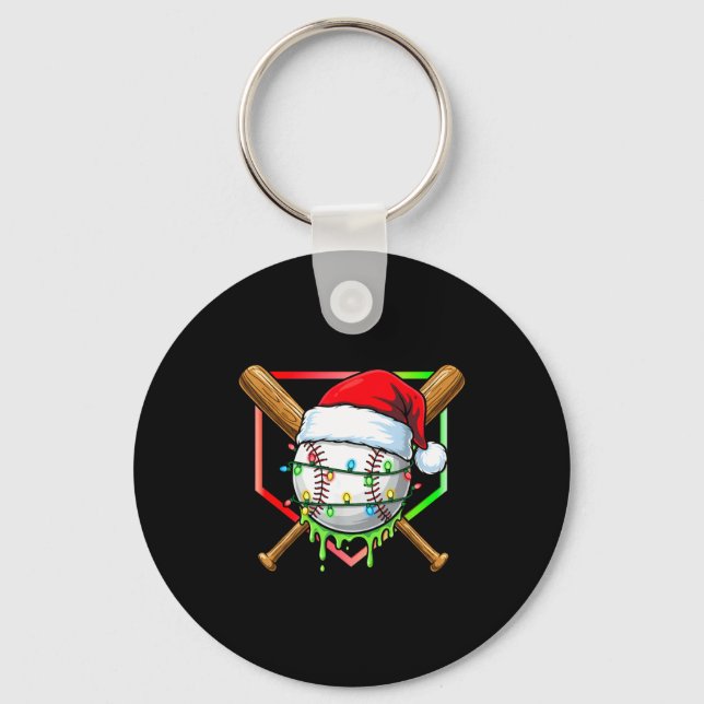 Christmas Baseball Drip Ice Cream Drip Baseball Lo Nyckelring (Framsida)