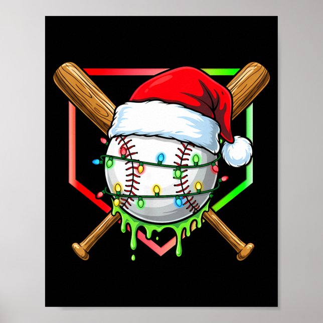 Christmas Baseball Drip Ice Cream Drip Baseball Lo Poster (Framsidan)